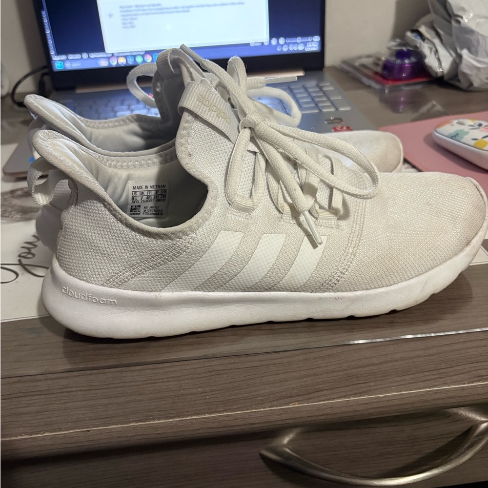 Adidas Women’s Cloudfoam White Athletic Shoes